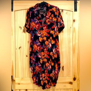 Anthropologie Maeve midi dress button down